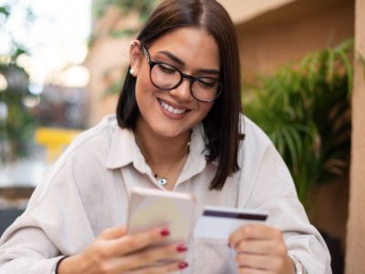 lady using mobile phone
